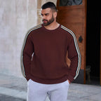 Herren Sportlicher Sweatshirt mit strukturierter Oberfläche und modernen Streifen R&B