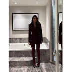 Damen elegante Blazerjacke mit doppelter Knopfverschluss und tailliertem Schnitt R&B