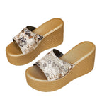 Damen Wedge-Pantoletten mit modischem Floral-Design