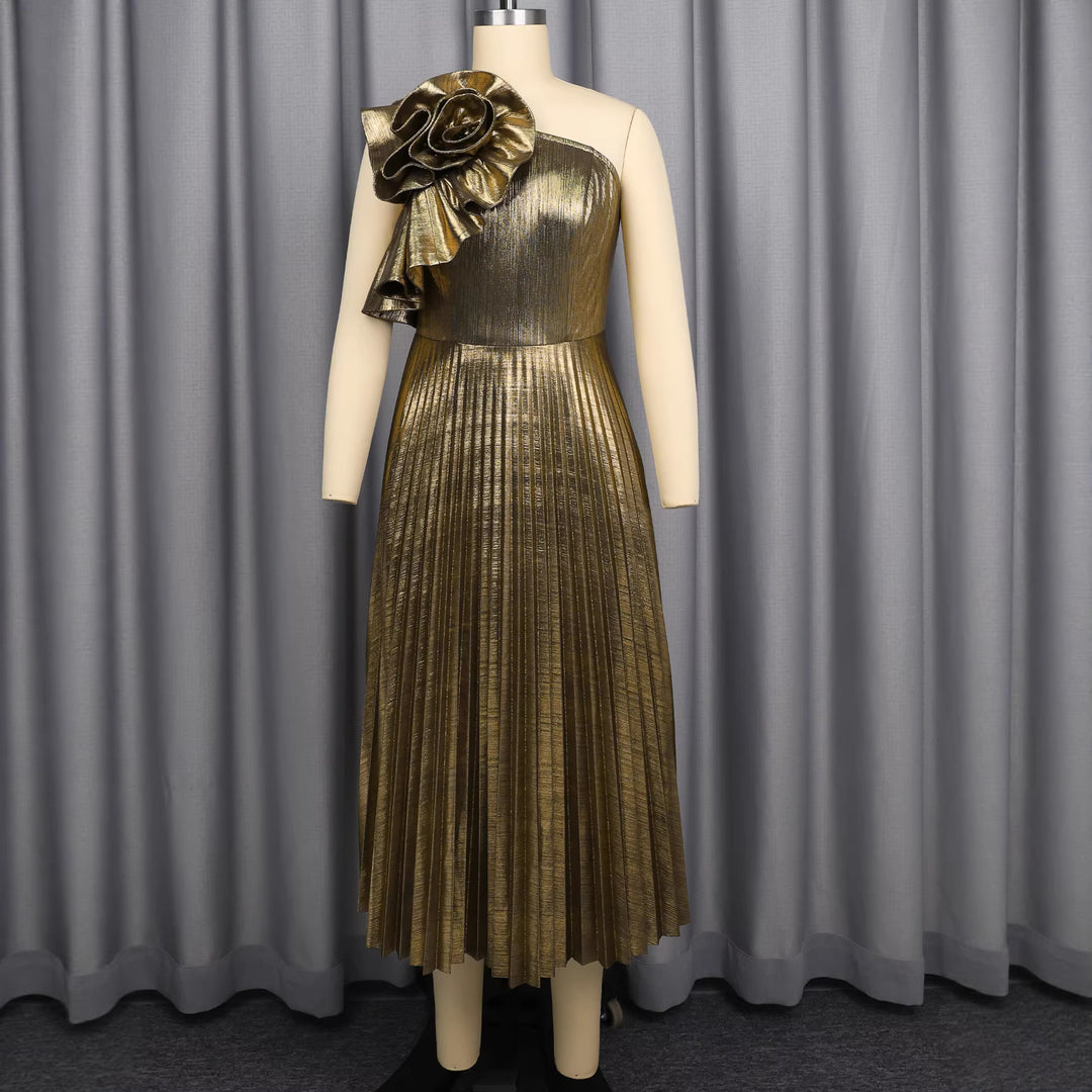 Damen Glamouröses und plissiertes Abendkleid R&B