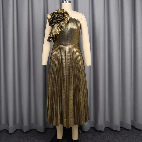 Damen Glamouröses und plissiertes Abendkleid R&B