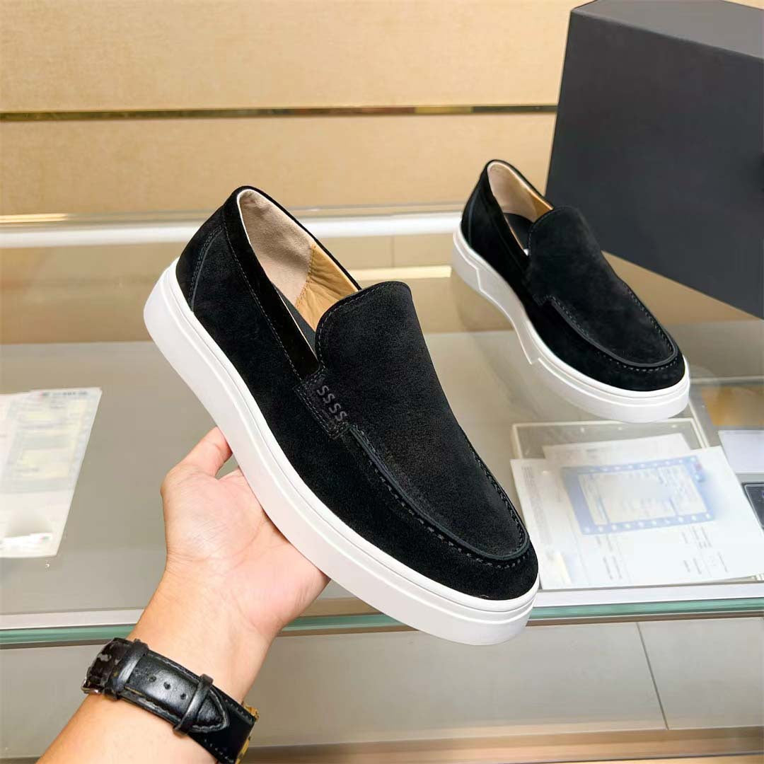 Damen Mokassin Slip-On Sneakers mit weichem Wildleder und elastischen Seiteneinsätzen R&B
