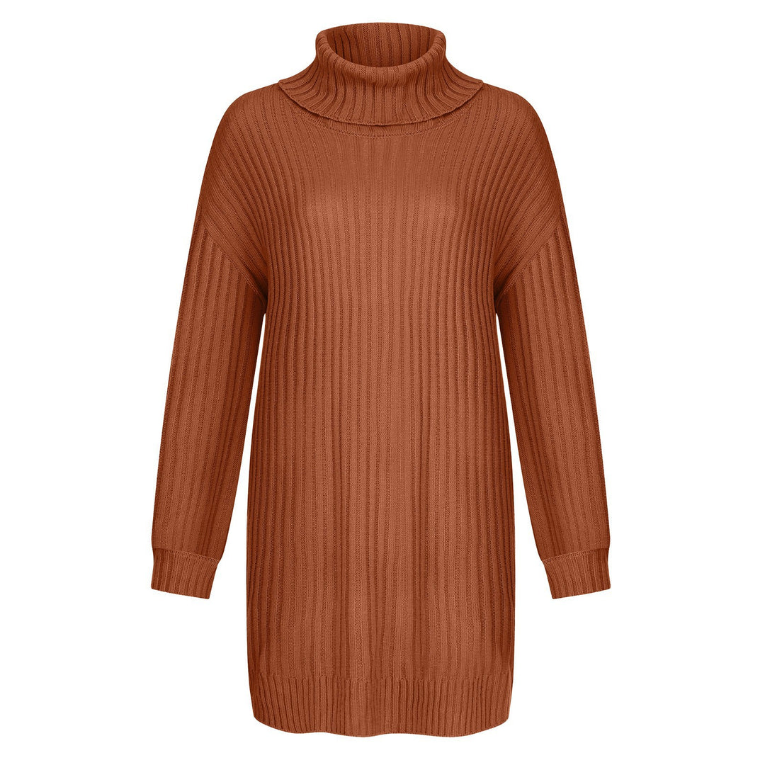 Damen Strickkleid mit hohem Kragen R&B