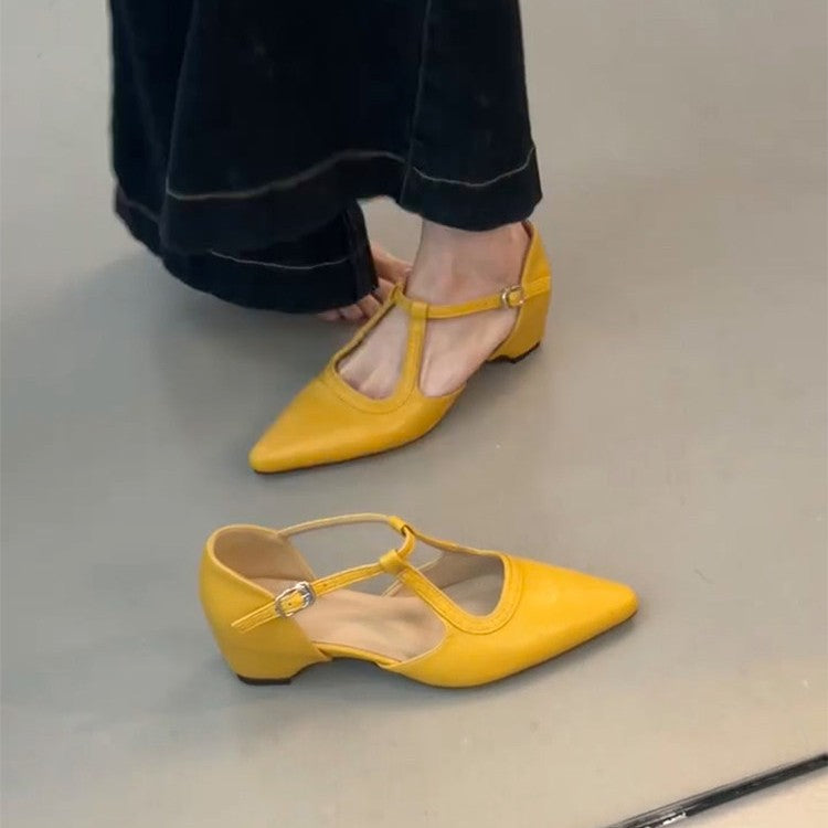Damen elegante Slingback-Pumps aus hochwertigem Leder mit modischem Design R&B