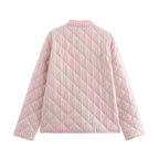 Damen gesteppte Jacke mit praktischen Taschen und Knopfdetails R&B