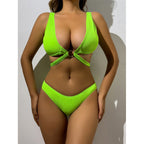 Damen Bikini-Set mit innovativem Schnitt und anpassbarem Knotendetail R&B