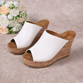 Damen Wedge-Pantoletten mit elegantem Korkfußbett und offener Zehenpartie