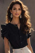 Damen Elegante Bluse mit Rüschendetails im schlichten Design R&B