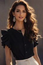 Damen Elegante Bluse mit Rüschendetails im schlichten Design R&B