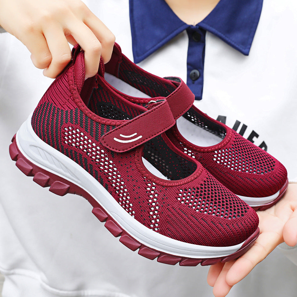Damen Sportliche Slip-On Sneakers mit verstellbarem Riemen