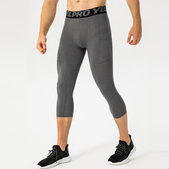 Herren Sportliche Kompressions-Leggings mit praktischen Taschen und atmungsaktiver Technologie R&B