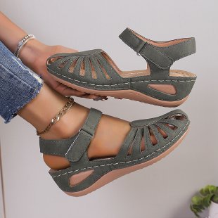 Damen Sandalen mit verstellbarem Riemen und durchbrochenem Design R&B
