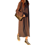 Damen Elegantes Maxikleid mit langen Ärmeln und strukturiertem Design