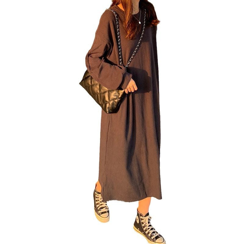 Damen Elegantes Maxikleid mit langen Ärmeln und strukturiertem Design