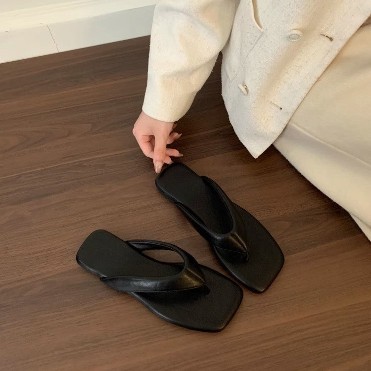 Damen modische Zehentrenner-Pantoletten mit ergonomischem Fußbett und elegantem Design R&B