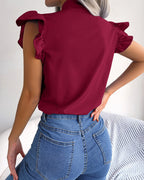 Damen Bluse mit Rüschendetails und schickem Schleifenelement R&B