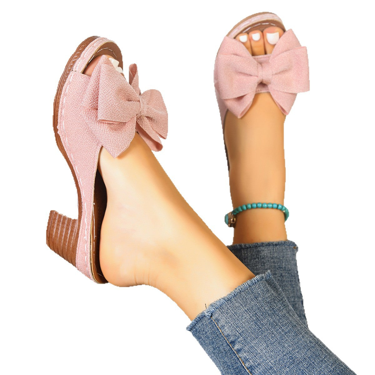 Damen Slingback-Pantoletten mit modischem Schleifen-Akzent und rutschfester Sohle R&B