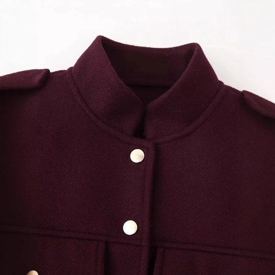 Damen elegante Jacke im Military-Stil mit praktischen Taschen R&B