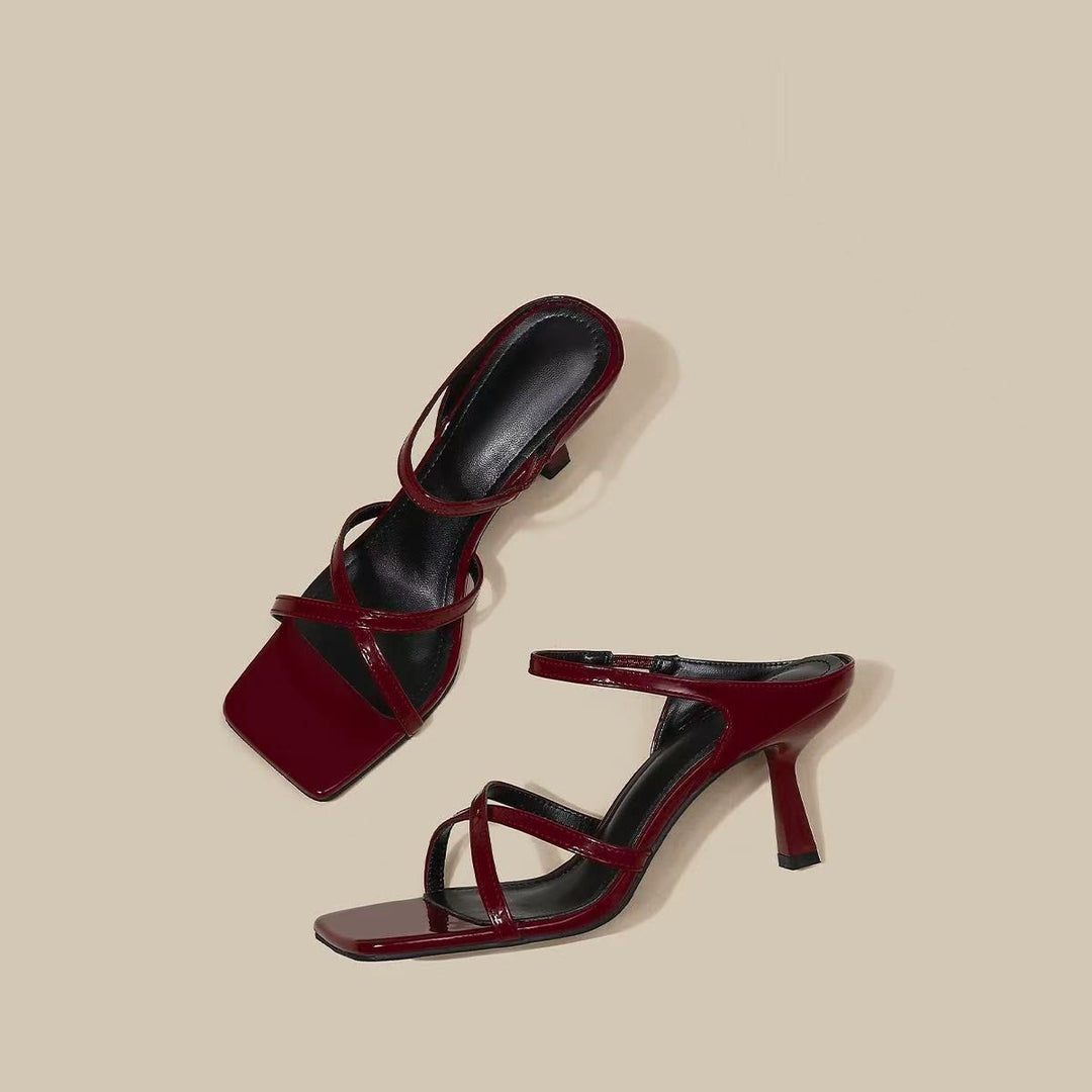 Damen Elegante und verführerische Sling-Sandalen mit schmalem Riemendesign R&B