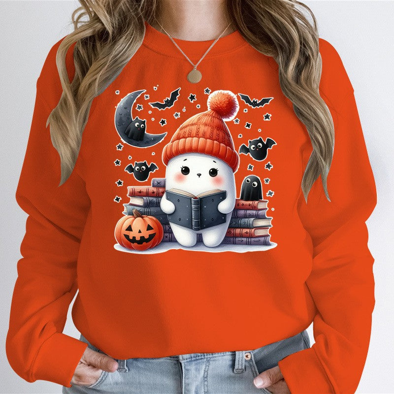 Damen Sweatshirt mit verspieltem Halloween-Motiv und hochwertigem Material