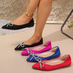 Damen Ballerinas mit funkelndem Schleifenakzent und elegantem Schnitt R&B