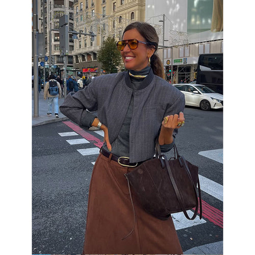 Damen Kurzjacke mit strukturiertem Design und Stehkragen R&B
