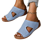 Damen Offene Wedge-Sandaletten mit perforiertem Obermaterial und bequemer Fußbettung R&B