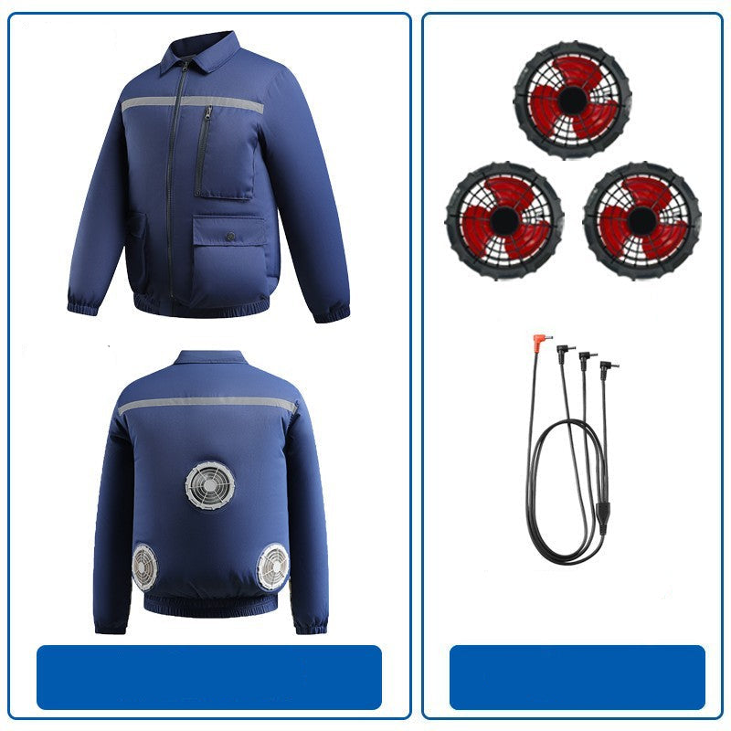 Herren nan belüftete Arbeitsjacke mit integrierten Lüftern, USB-Stromanschluss und reflektierenden Einsätzen R&B