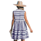 Damen Freizeitkleid mit modernen geometrischen Mustern R&B