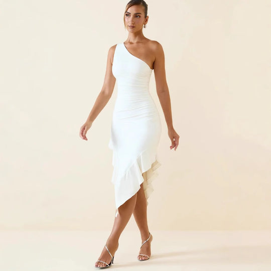 Damen Asymmetrisches Wickelkleid mit raffiniertem Raffungseffekt R&B