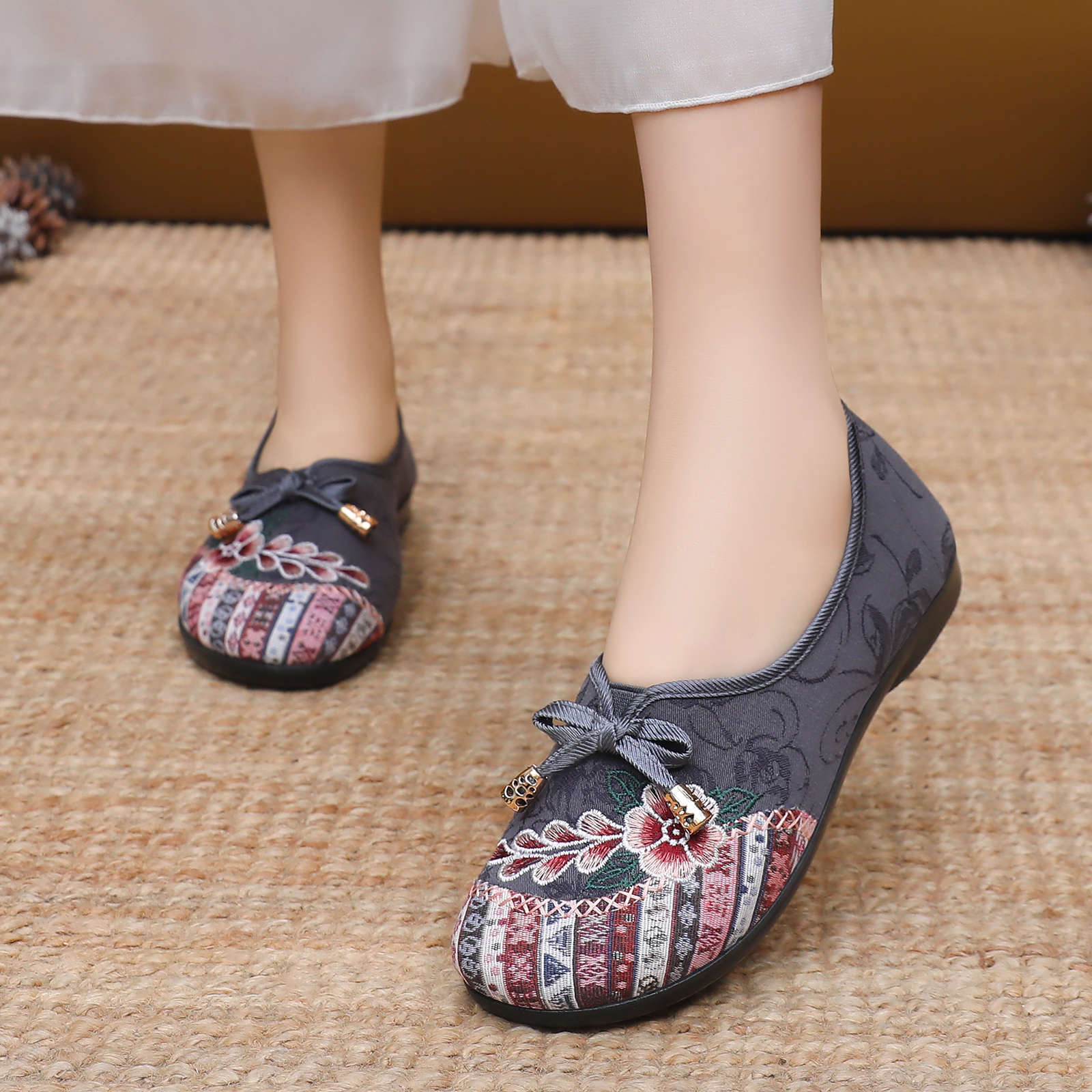 Damen Handbestickte Ballerinas R&B