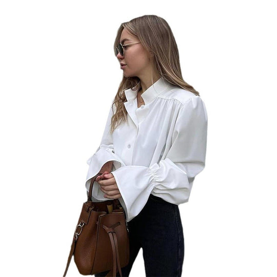 Damen Elegante Bluse mit voluminösen Ärmeln R&B