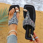 Damen Glitzernde Zehentrenner mit modischem Schmuckdetail und ergonomischer Sohle R&B