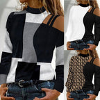 Damen Elegantes Oberteil mit kreativen Cut-Outs und modernem Grafikdesign R&B