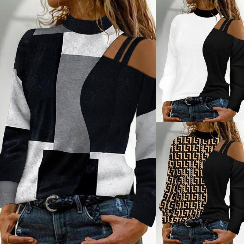 Damen Elegantes Oberteil mit kreativen Cut-Outs und modernem Grafikdesign R&B