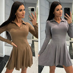 Damen sportliches Polo Kleid mit elegantem Schwung R&B