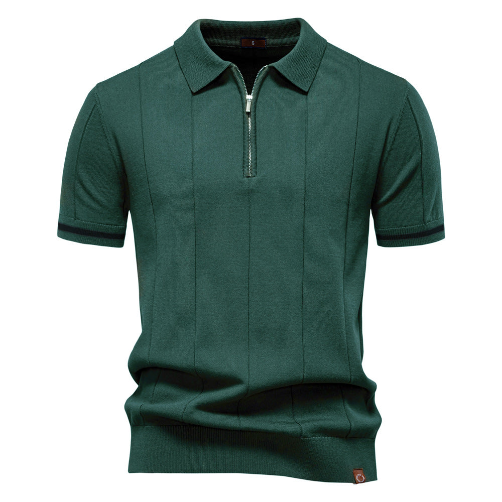 Herren Polohemd mit kurzer Knopfleiste und strukturiertem Design R&B