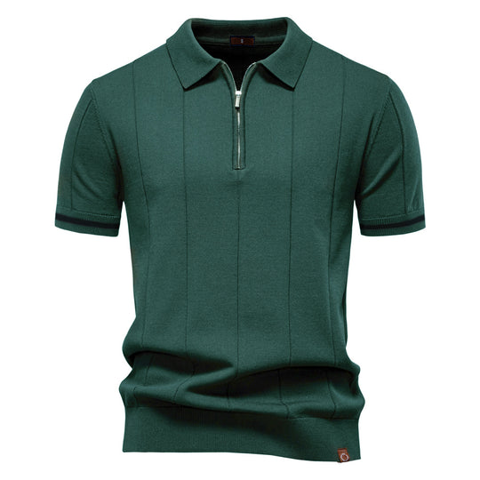 Herren Polohemd mit kurzer Knopfleiste und strukturiertem Design R&B
