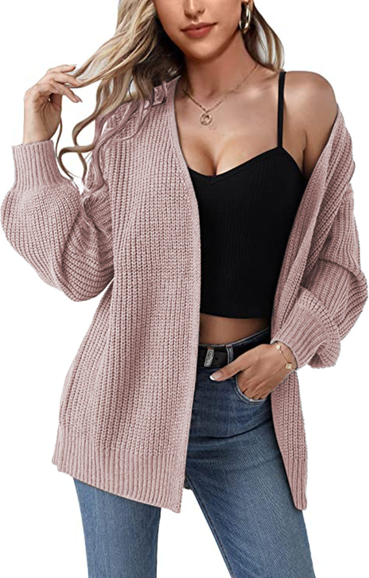 Damen Lässiger Strickcardigan mit beeindruckendem strukturiertem Design und lässigem Schnitt R&B