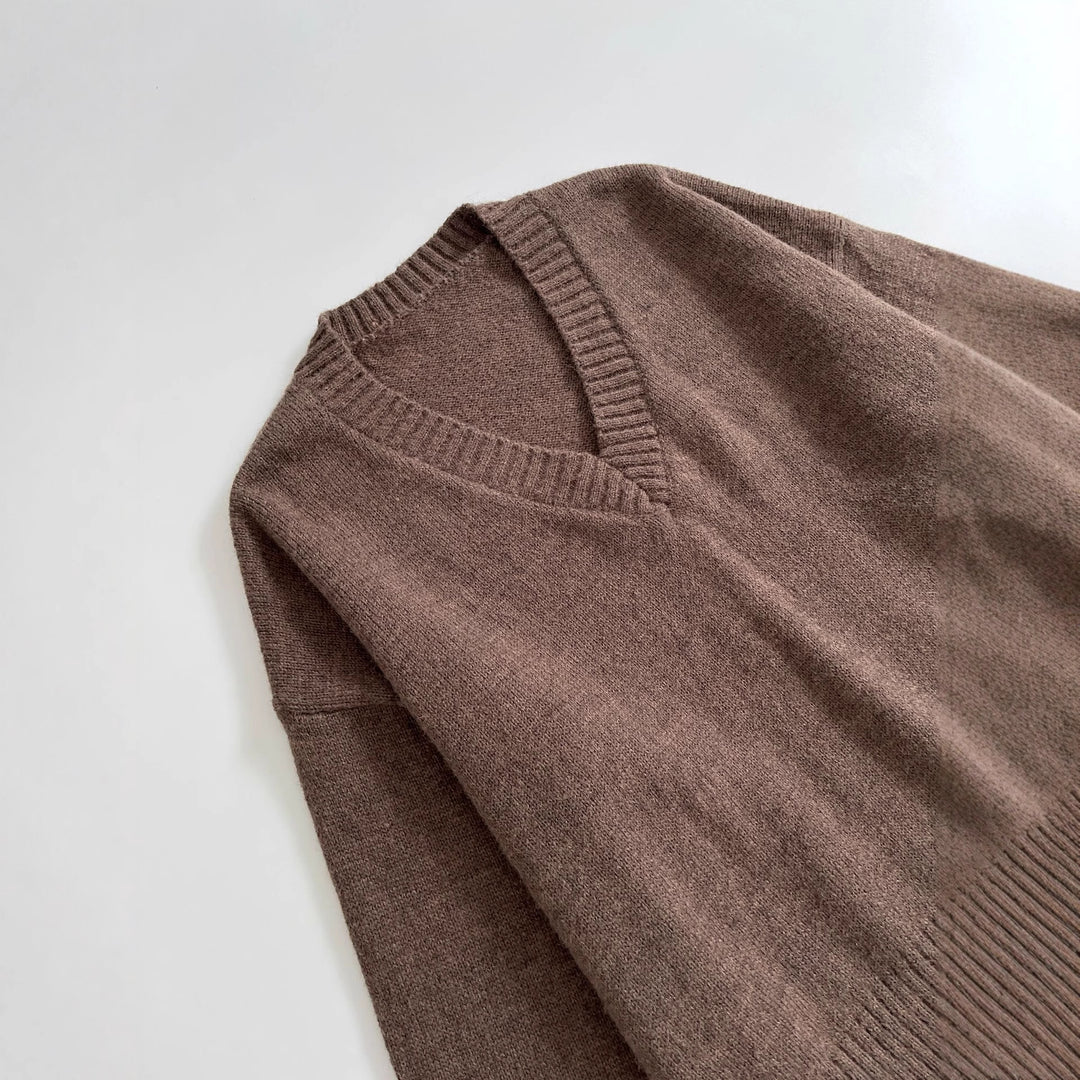 Damen lässiger V-Ausschnitt Pullover R&B