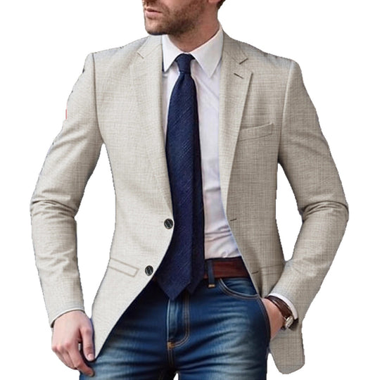 Herren eleganter und strukturierter Blazer mit modischen Details R&B