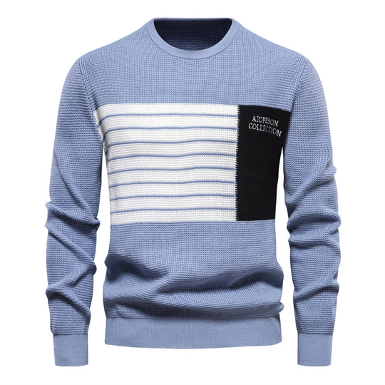 Herren Pullover mit modernem Strukturdesign und auffälligen Farbdetails R&B