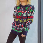 Damen Weihnachts-Pullover mit festlichem Motiv und lässigem Schnitt R&B