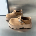 Damen Komfortable Plateau-Clogs mit modischem Schnallenverschluss und rutschfester Sohle R&B