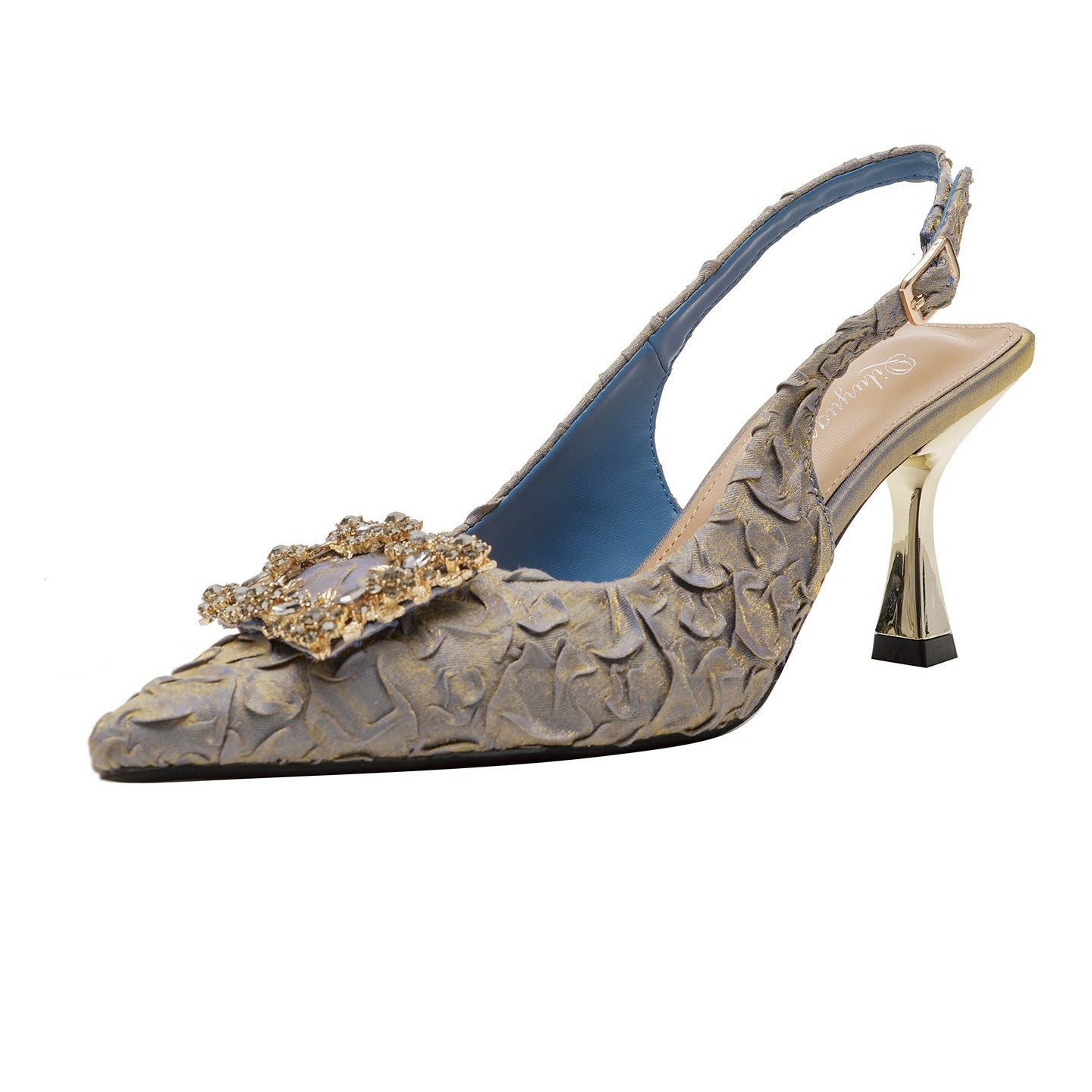 Damen Slingback Pumps mit funkelndem Schmuckdetail