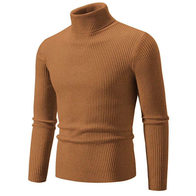 Herren Rollkragenpullover aus fein geripptem Material R&B