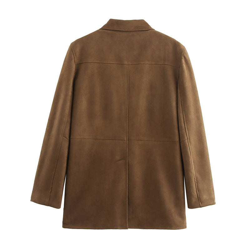 Damen Elegante Suedeblazerjacke R&B