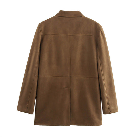Damen Elegante Suedeblazerjacke R&B