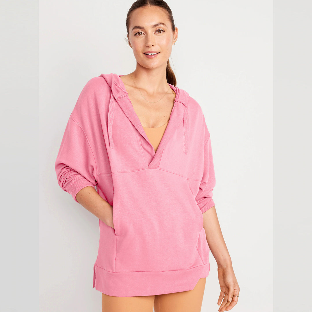 Damen Lässiger Kapuzenpullover mit asymmetrischem Schnitt und praktischen Taschen R&B