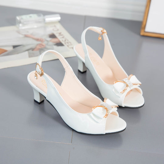 Damen Slingback-Pumps mit glänzender Schleifenapplikation R&B